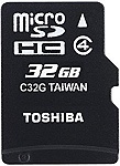 Картинка Флеш карта microSDHC 32Gb Class4 Toshiba THN-M102K0320M2 M102 + adapter