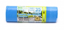 MirPack DELUXE Пакет для мусора с завязками, ПВД, 30 мкм, синие, 50*60 см, 35 л, 10 шт