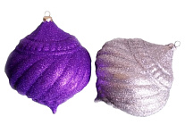 Картинка Украшение елочное Greenterra Юла парча (фиолетовый, 150 мм, 2 шт)