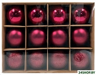 Картинка Набор ёлочных шаров Winter Glade 8012G003 (красный)