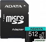 Картинка Карта памяти A-Data Premier Pro AUSDX512GUI3V30SA2-RA1 microSDXC 512GB (с адаптером)