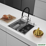 Eco AR мойка 500*500, коландер G, дозатор Satin