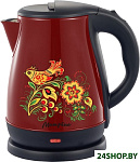 Картинка Электрочайник Матрена MA-003 (бордовый, хохлома)
