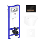 Картинка Унитаз Lavinia Boho Relfix Biore Rimless 6 в 1 75110178 (черный стекло)