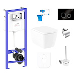 Картинка Унитаз Lavinia Boho Relfix Aveo Rimless 9 в 1 97010092 (черный пластик)