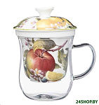 Картинка Чашка-заварник Lefard Фрукты 104-799 (с ситечком для чая)