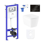 Картинка Унитаз Lavinia Boho Relfix Aveo Rimless 7 в 1 87040130 (черное стекло)