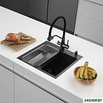 Eco AR мойка 500*500, коландер G, дозатор Black Decor