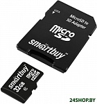Картинка Карта памяти Smart Buy microSDHC SB32GBSDCL10-01LE 32GB (с адаптером)
