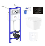 Картинка Унитаз Lavinia Boho Relfix Aveo Rimless 7 в 1 87050212 (черный пластик)