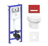 Картинка Унитаз Lavinia Boho Relfix Grance Hill Rimless 6 в 1 87561014 (красный стекло)