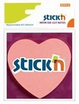 Картинка Блок самоклеящийся бумажный Stickn Hopax 21448 (розовое сердце)