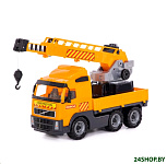 Картинка Детская игрушка Полесье Автомобиль-кран с поворотной платформой (в сеточке) арт.8824