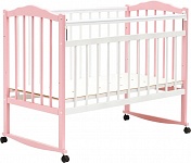 Картинка Детская кроватка Bambini 01 (белый/розовый)
