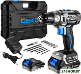 Картинка Дрель-шуруповерт Deko Sharker case 063-4036 (с 2-мя АКБ, кейс)