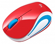 Картинка Компьютерная мышь Logitech Wireless Mini Mouse M187 (красный/синий) (910-002732)