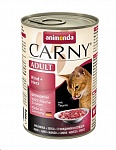 Картинка Консервированный корм для кошек Animonda Carny Adult с говядиной и сердцем индейки 0.4 кг
