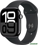Watch Series 10 46 мм (алюминиевый корпус, черный/черный, спортивный силиконовый ремешок M/L)