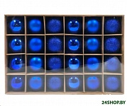 Картинка Набор ёлочных шаров Winter Glade 6024G004 (24 шт, синий)