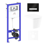 Картинка Унитаз Lavinia Boho Relfix Aveo Rimless 6 в 1 75110245 (черный/белый стекло)