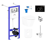 Картинка Унитаз Lavinia Boho Relfix Biore Rimless 9 в 1 97020164 (черный пластик)