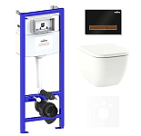 Картинка Унитаз Lavinia Boho Relfix One Rimless 6 в 1 75110107 (черный/темное дерево пластик)