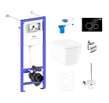 Картинка Унитаз Lavinia Boho Relfix Aveo Rimless 9 в 1 97020188 (черный пластик)