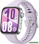 Watch FIT 4 (серебристый, с сиреневым силиконовым ремешком, международная версия)