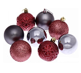 Картинка Елочная игрушка Серпантин Волшебство шар 6 см 8 шт микс 201-0853