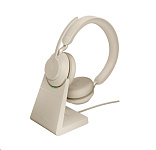 Картинка Наушники Jabra Evolve2 65 MS Stereo USB-A Desk (бежевый)