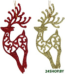 Олень в блестках 2шт (красный/золотистый) 916-699