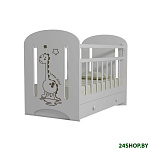 Картинка Детская кроватка VDK Dino с маятником и ящиком (белый)