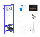 Картинка Унитаз Lavinia Boho Relfix Biore Rimless 9 в 1 75110365 (черный стекло)