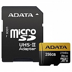 Картинка Карта памяти A-Data microSDXC UHS-II 256GB + адаптер [AUSDX256GUII3CL10-CA1]