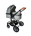 Картинка Детская прогулочная коляска OrsaBaby Camily Black (серый)