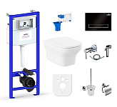 Картинка Унитаз Lavinia Boho Relfix Bristol Rimless 10 в 1 98010076 (черный пластик)