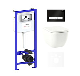 Картинка Унитаз Lavinia Boho Relfix One Rimless 6 в 1 75110106 (черный/белый пластик)