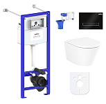 Картинка Унитаз Lavinia Boho Relfix Biore Rimless 7 в 1 87050190 (черное стекло)