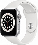 Картинка Умные часы Apple Watch Series 6 44 мм (алюминий серебристый/белый спортивный)