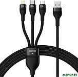 CASS030001 USB-A - USB-C, microUSB, Lightning (1.2 м, черный)