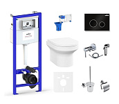 Картинка Унитаз Lavinia Boho Relfix Grance Hill Rimless 10 в 1 75110746 (черный пластик)