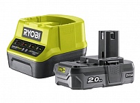 Картинка Аккумулятор с зарядным устройством Ryobi RC18120-120 5133003368 (18В/2 Ah + 18В)