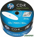 Диск HP 700Mb 52x Printable (полная заливка bulk, 50 шт.) (69301)