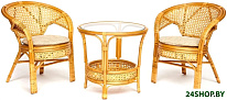 Картинка Набор садовой мебели TetChair Pelangi (стол/2 кресла, без подушек, honey)