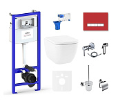 Картинка Унитаз Lavinia Boho Relfix One 10 в 1 75110502 (красный стекло)