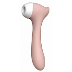 Вакуумный бесконтактный стимулятор клитора и вибратор Halo персиковый