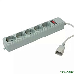 Картинка Сетевой фильтр PC Pet AP01006-E-GR 1.8 м (5 розеток) серый