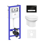 Картинка Унитаз Lavinia Boho Relfix Grance Hill Rimless 6 в 1 87561016 (черный/белый пластик)