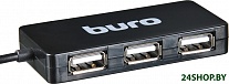 Картинка Разветвитель USB 2.0 Buro BU-HUB4-U2.0-Slim черный