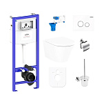 Картинка Унитаз Lavinia Boho Relfix Biore Compacto Rimless 9 в 1 97010059 (белое стекло)